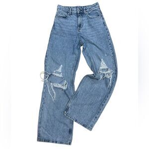 Divided by H&M baggy leg distressed high rise jeans size 2